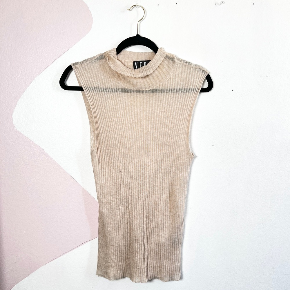 Veda Knit‎ Ribbed Tank Top Sz Medium Minimalist Luxury Designer